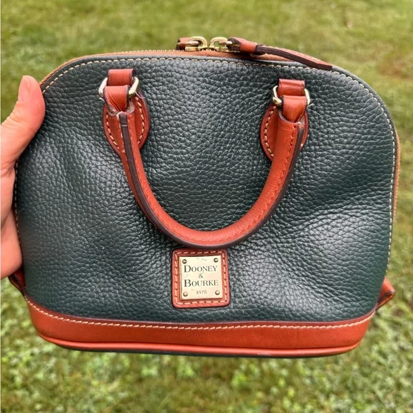Dooney & Bourke Forest Green and Tan Mini Bag - Picture 4 of 11